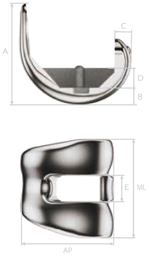 MK PS Femoral Component Blueprint and Photo